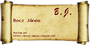 Bocz János névjegykártya