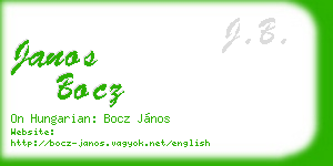 janos bocz business card
