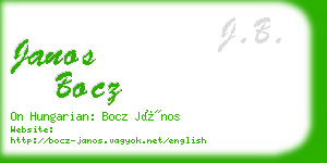 janos bocz business card